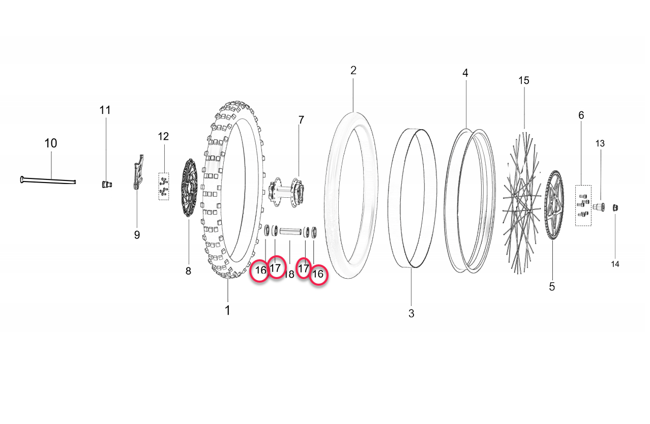 Bearing Kit | Rear Wheel | Surron LBX | Talaria Sting MX3 / MX4 | E Ride Pro | 3X