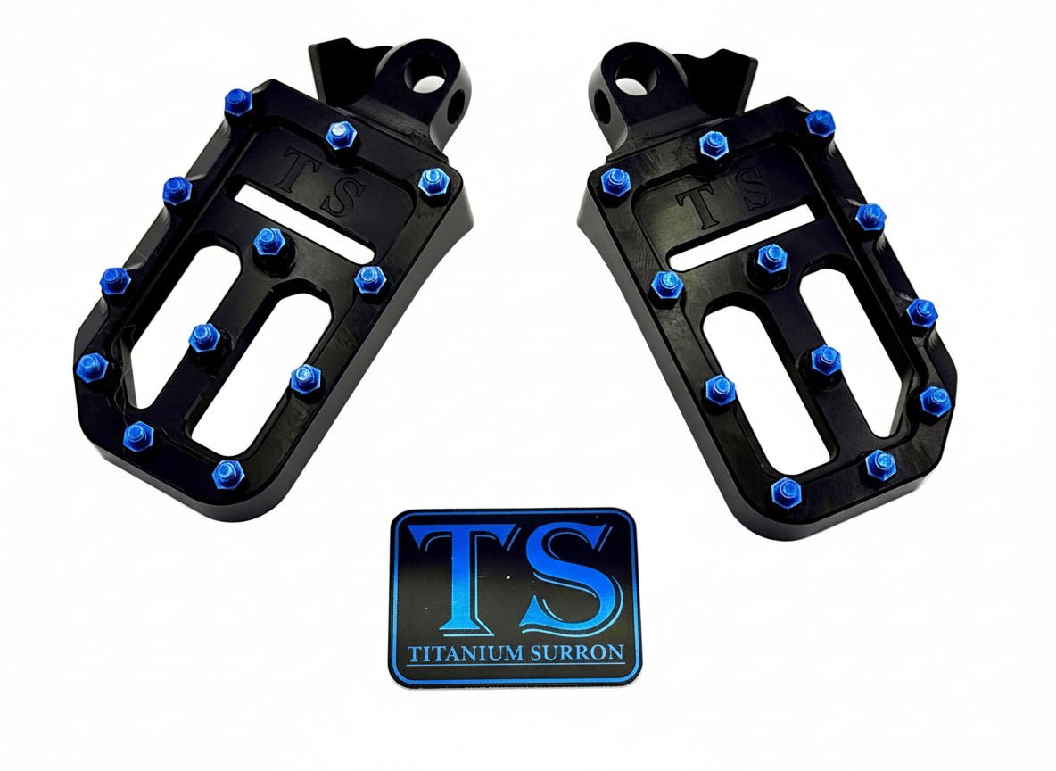 TS Foot Pegs W/ Titanium Grips for Most E-moto