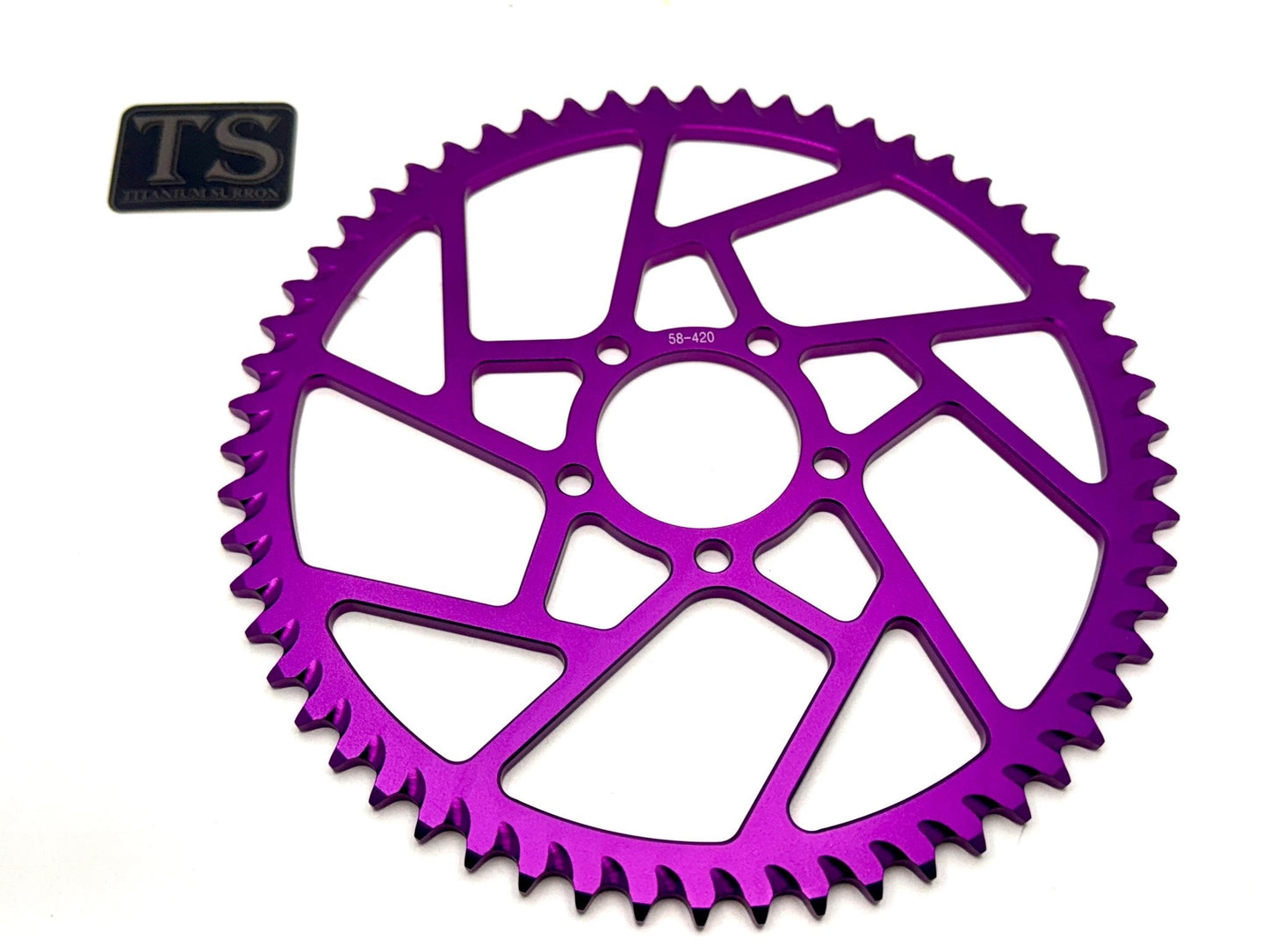 58 Tooth Hardened Aluminum 420 Sprocket for E-moto