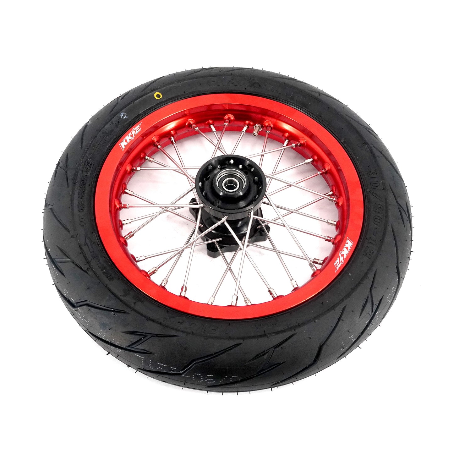 KKE 1.85*12’‘ & 2.15*12’‘ E-Bike Mini Wheels Kit with Tires Fit For Rawrr Mantis X 2024-2025 Red Rims