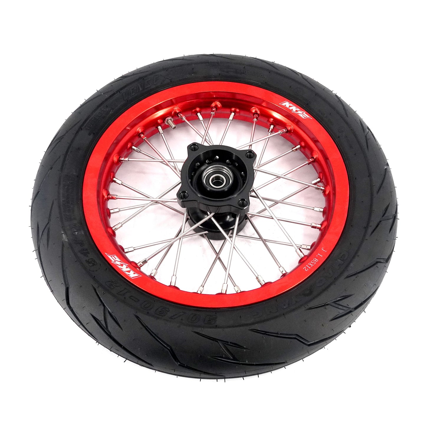 KKE 1.85*12’‘ & 2.15*12’‘ E-Bike Mini Wheels Kit with Tires Fit For Rawrr Mantis X 2024-2025 Red Rims