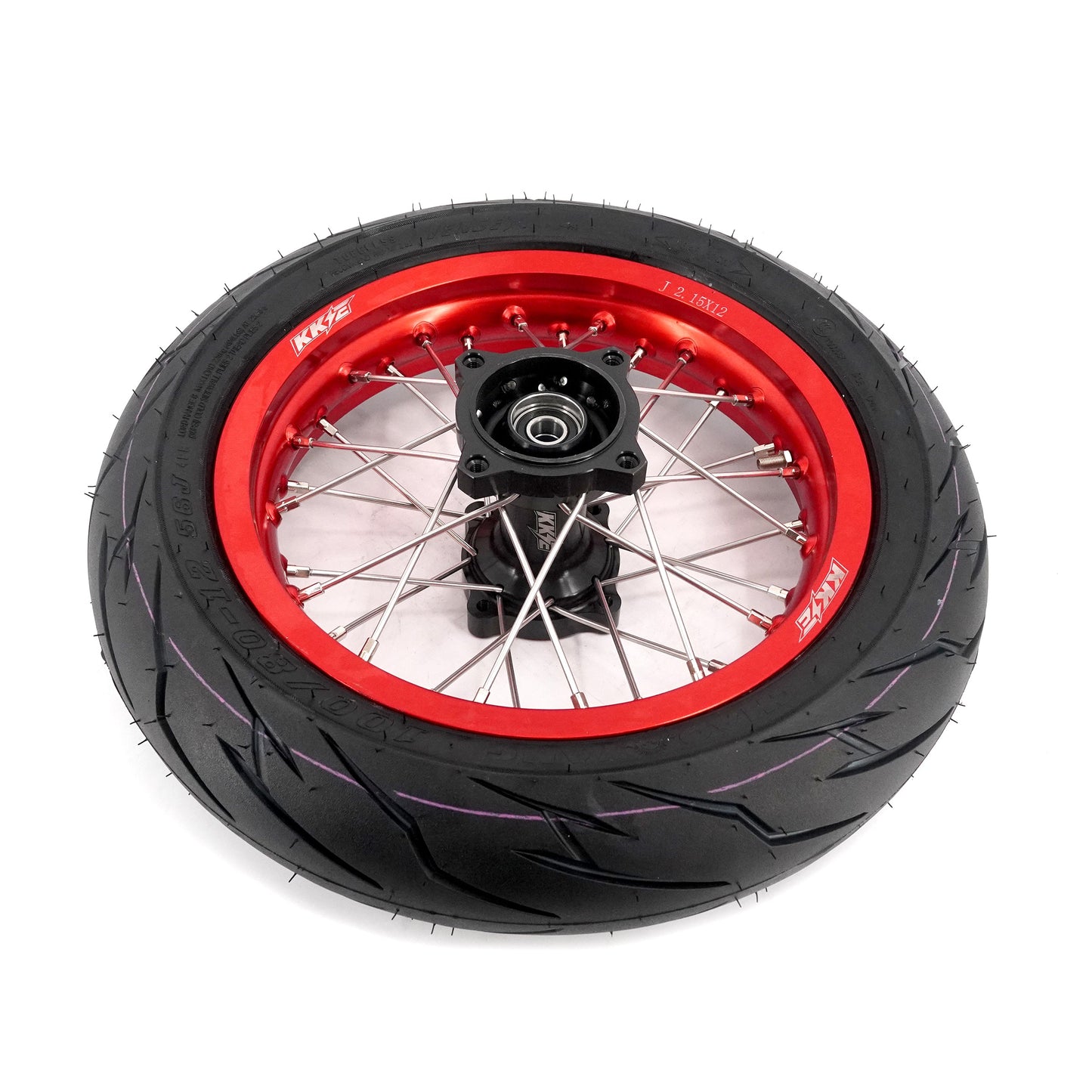 KKE 1.85*12’‘ & 2.15*12’‘ E-Bike Mini Wheels Kit with Tires Fit For Rawrr Mantis X 2024-2025 Red Rims