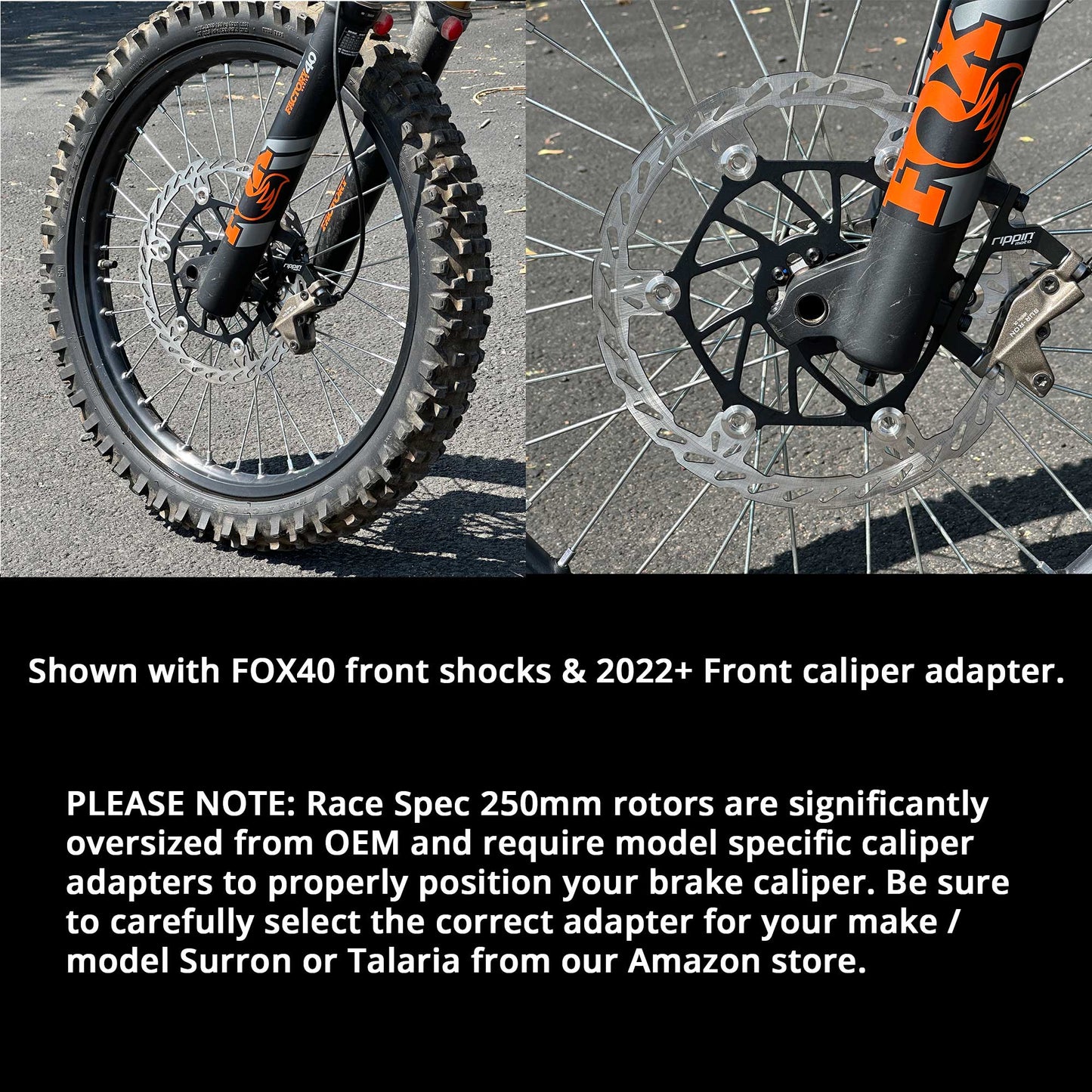 250mm Front Caliper Adapter [203mm to 250mm] for Surron LBX & Talaria