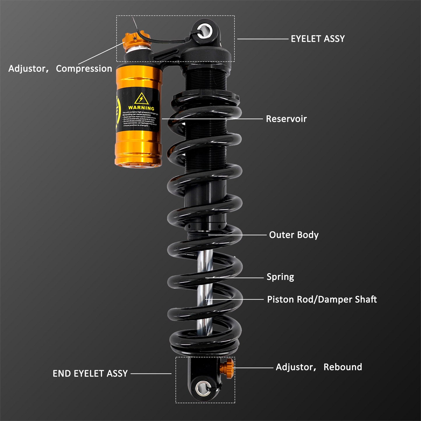 KKE Brand-new Modified Rear Suspension Shock for Surron Light Bee-X 2019-2024 (Collective)