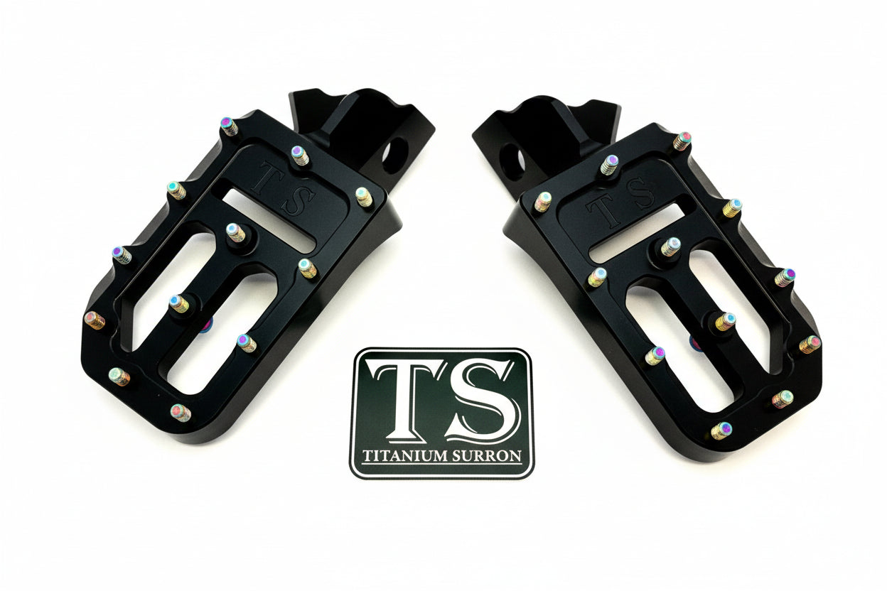 TS Foot Pegs W/ Titanium Grips for Most E-moto