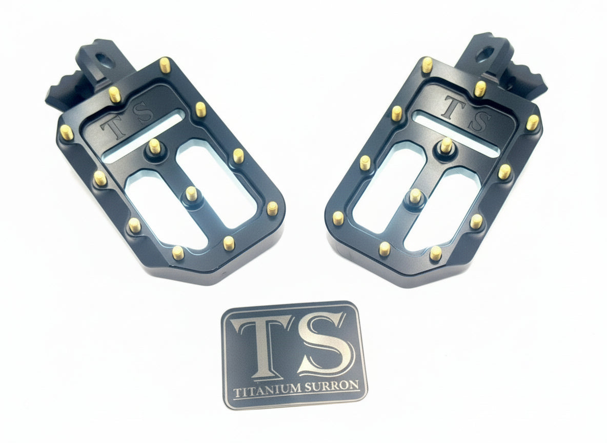 TS Foot Pegs W/ Titanium Grips for Most E-moto